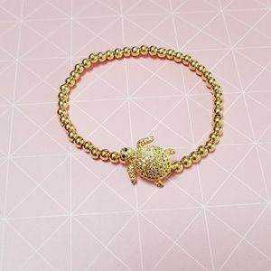 Gold beaded turtle bracelet